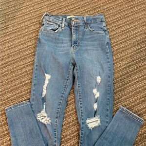 Levi's Light Blue Distressed Skinny Jeans